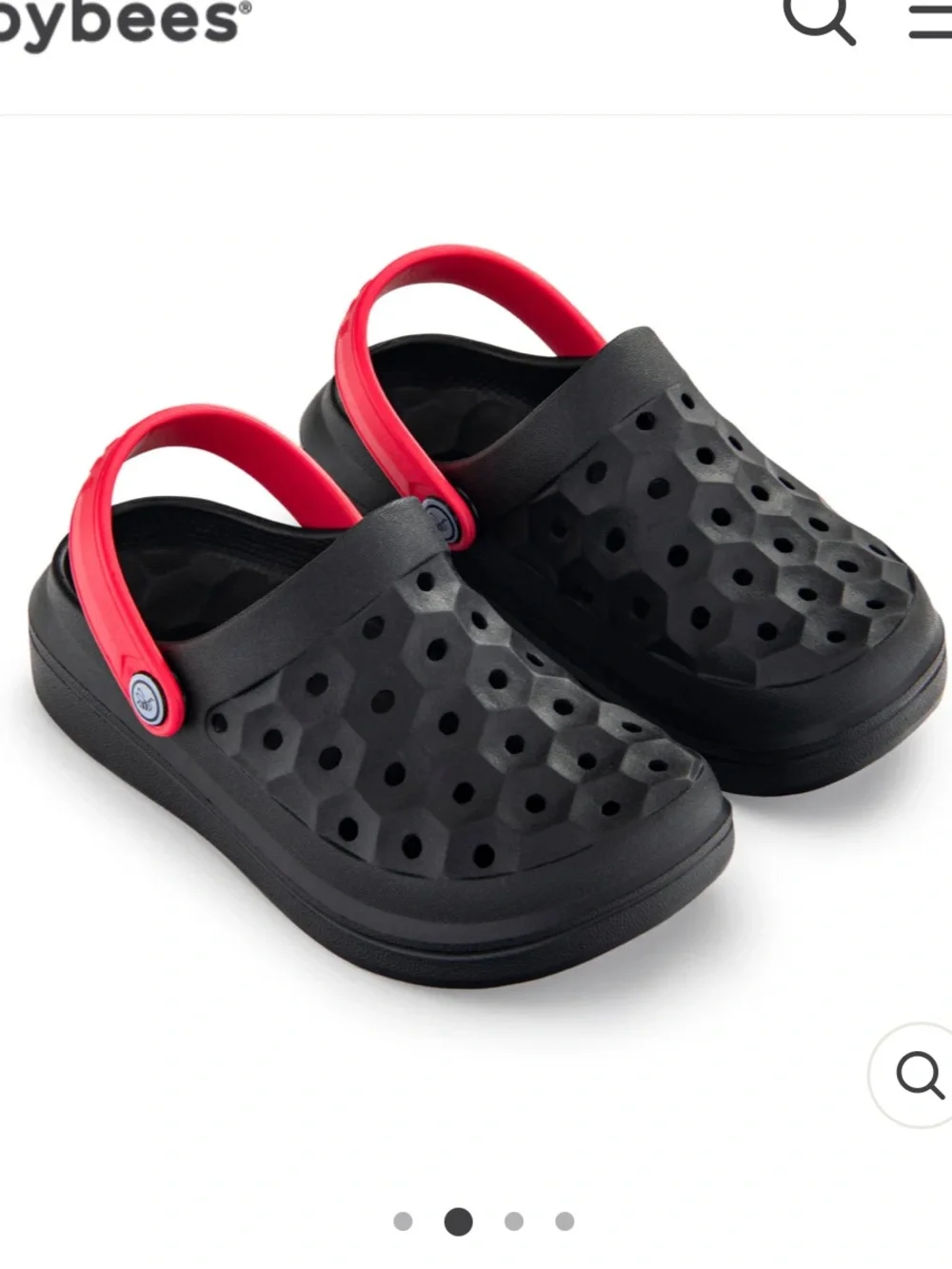 Joybees Kids' Black Clogs with Red Heel Strap